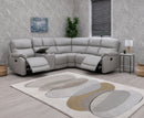 Pacey Manual Reclining Corner Sofa with Console - Pearl Grey