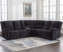 Perrie Corner Reclining Sofa with Console - Charcoal