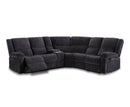 Perrie Corner Reclining Sofa with Console - Charcoal