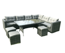 10 Piece Dark Rattan Sofa Set