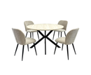 Realt 1.2m 5PC Round Dining Set - Beige