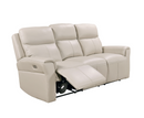 Reni 3 Seater Electric Leather Sofa - Light Stone