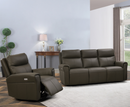 Reni 3 Seater Electric Leather Sofa - Dark Grey