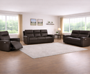 Reni 3+2+1 Seater Electric Leather  Sofa - Dark Grey