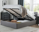 Rialto 5ft Kingsize Ottoman Bed - Light Grey