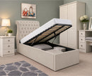 Riley Storage 3ft Single Bed Frame - Cream