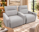 Salina 2 Seater Electric Reclining Sofa with Console - Grey