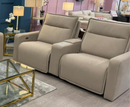 Salina 2 Seater Electric Reclining Sofa with Console - Beige