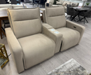 Salina 2 Seater Electric Reclining Sofa with Console - Beige
