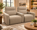 Salina 2 Seater Electric Reclining Sofa with Console - Beige