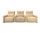 Salina 3 Seater Electric Reclining Sofa with Console - Beige