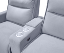 Salina 3 Seater Electric Reclining Sofa with Console - Grey