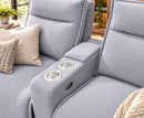 Salina 2 Seater Electric Reclining Sofa with Console - Grey