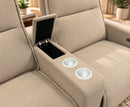 Salina 2 Seater Electric Reclining Sofa with Console - Beige