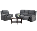 Seattle 1 Seater Fabric Manual Reclining Leather Sofa - Grey