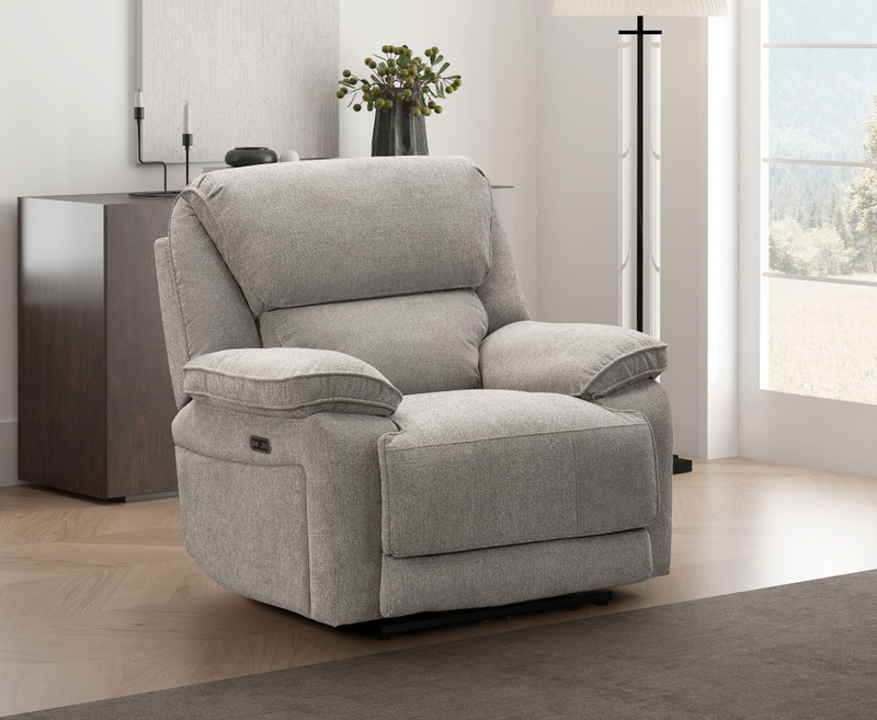 Seymour 2+1+1 Seater Electric Sofa Set - Light Grey
