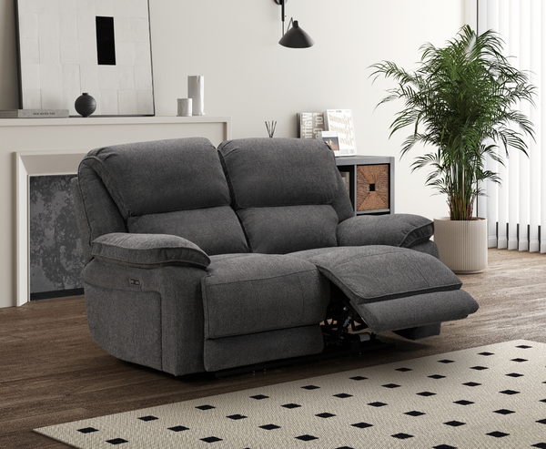 Seymour 2+1+1 Seater Electric Sofa Set - Dark Grey