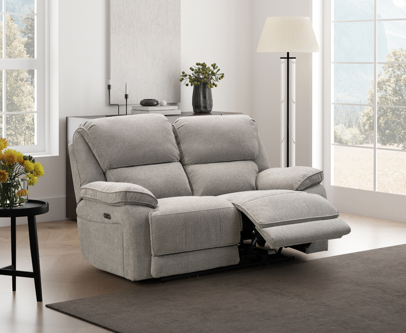 Seymour 2+1+1 Seater Electric Sofa Set - Light Grey