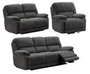 Seymour 3+2+1 Seater Electric Sofa Set - Dark Grey