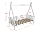 Tipi Bed 90x200cm with fence - Natural