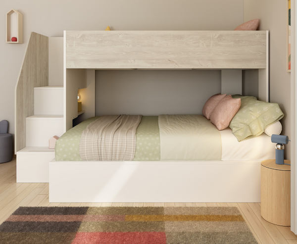 Eabha 4ft6 Triple Bunk Bed - Casc oak