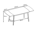 Verdi 1.2m Extending Dining Table - Matt Grey