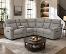 Vivian Corner Sofa with Console - Dark Brown