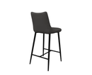 Zara Leather Bar Stool - Dark Grey