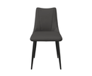 Zara Leather Dining Chair - Dark Grey