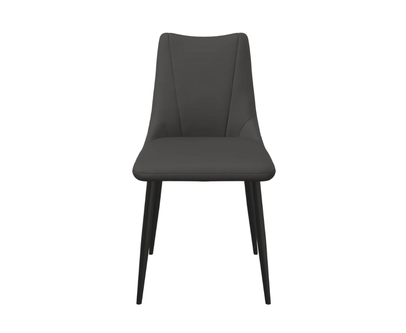 Zara Leather Dining Chair - Dark Grey