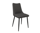 Zara Leather Dining Chair - Dark Grey
