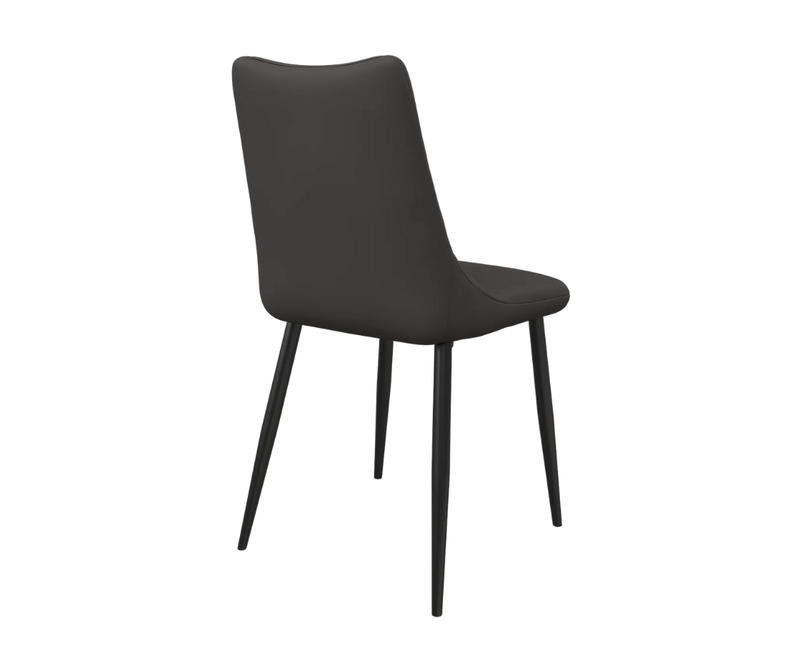 Zara Leather Dining Chair - Dark Grey