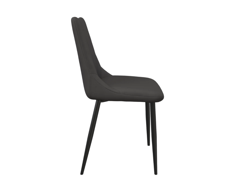 Zara Leather Dining Chair - Dark Grey