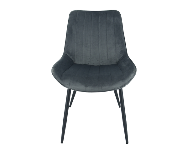 Anglia Velvet Dining Chair - Grey