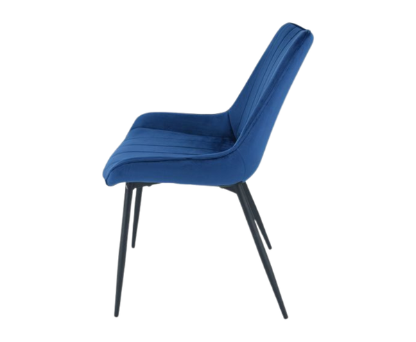 Anglia Velvet Dining Chair - Navy
