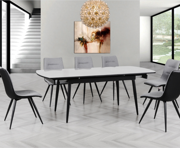 Cassino 1.6m Extension 7pc Dining Set - Grey