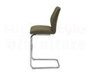 Set of 2 Elis Bar Chairs, Chrome Leg Olive