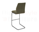 Set of 2 Elis Bar Chairs, Chrome Leg Olive