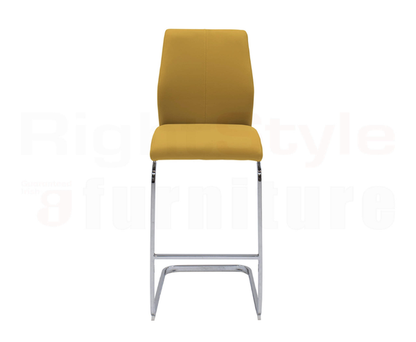 Set of 2 Elis Bar Chairs, Chrome Leg Pumpkin