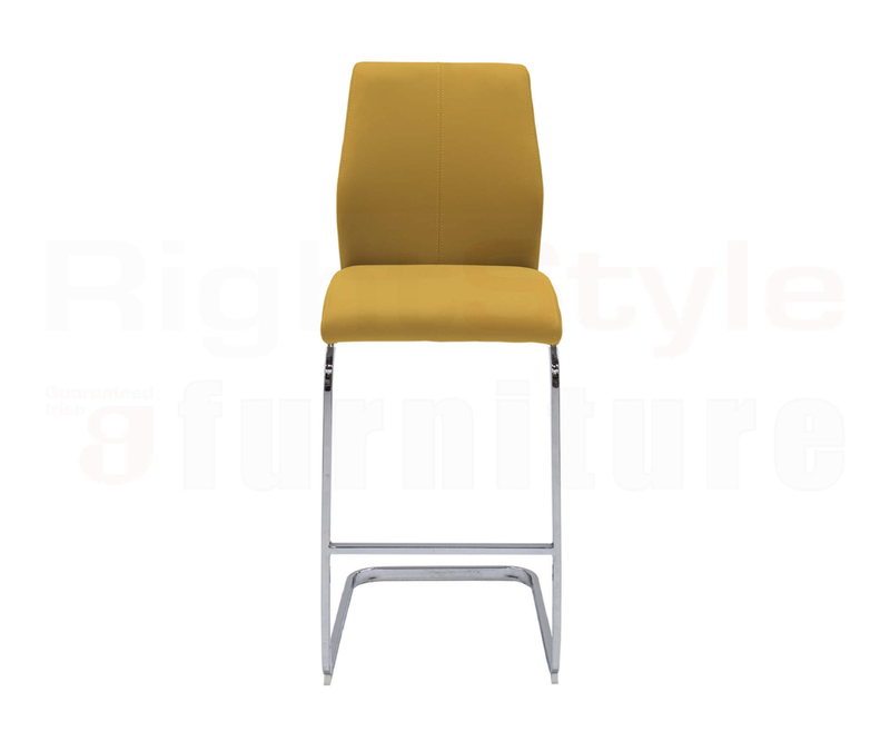 Set of 2 Elis Bar Chairs, Chrome Leg Pumpkin