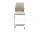 Set of 2 Elis Bar Chairs, Chrome Leg Taupe