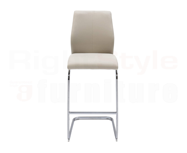 Set of 2 Elis Bar Chairs, Chrome Leg Taupe