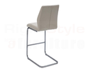 Set of 2 Elis Bar Chairs, Chrome Leg Taupe