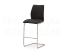 Set of 2 Elis Bar Chairs, Chrome Leg Black