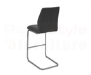 Set of 2 Elis Bar Chairs, Chrome Leg Black