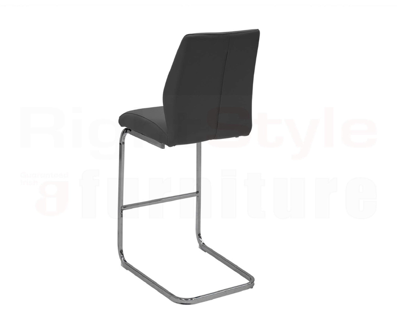 Set of 2 Elis Bar Chairs, Chrome Leg Black