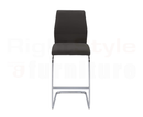 Set of 2 Elis Bar Chairs, Chrome Leg Black