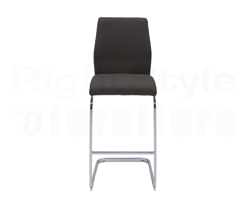 Set of 2 Elis Bar Chairs, Chrome Leg Black