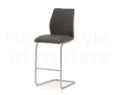 Set of 2 Elis Bar Chairs, Chrome Leg Grey