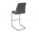 Set of 2 Elis Bar Chairs, Chrome Leg Grey